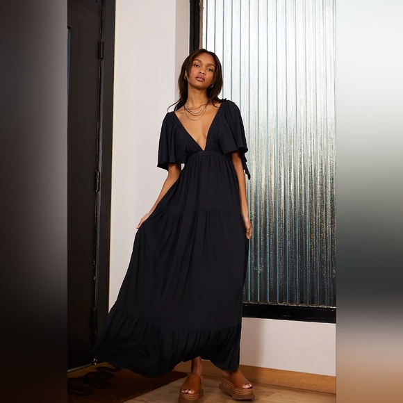 Free People Dresses & Skirts - Free People Beach La La Maxi Dress Size Medium in Black